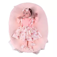 Saida De Maternidade Menina Salmão 04 Peças Floral Charme