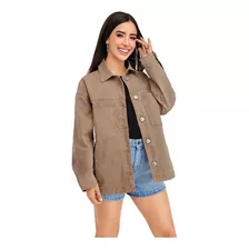 Chamarra Dama Casual Oversize Beige 512-58