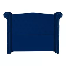 Cabeceira Sienna Para Cama Box De Casal 140cm Suede Marinho