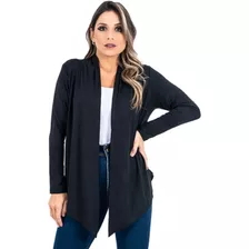 Cardigan Kimono Casaco Feminino Blusa Casaquinho Liso