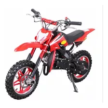 Mini Moto Cross 49cc Vermelha E Branca Gasolina 