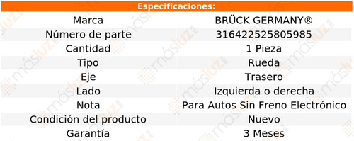 1- Maza Rueda Trasera Izq/der P/ Mazda 3 L4 2.0l 14/18 Bruck Foto 2