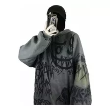 Sudadera Marea Graffiti Printing Plus Terciopelo Moda Corean