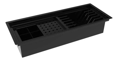 Escorredor Embutido Calha Inox Preta Úmida 50cm Preto