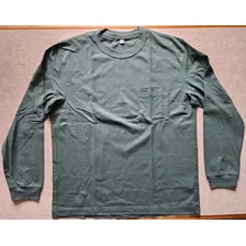 Remera Manga Larga Uniqlo M Verde