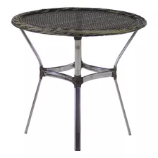 Mesa Com Tampo Tramado Para Jardim Piscina Cozinha Cor Capuccino