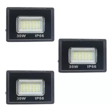 Refletor De Led Externo 30w Branco Frio Iluminação Externa Cor Da Carcaça Preto Cor Da Luz Branco-frio 110v/220v