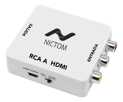 Conversor Rca A Hdmi Adaptador De Video Rca Av2 A Hdmi 720p 1080p