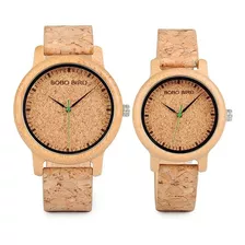 2 Relojes De Madera Bobo Bird M11/m12 Parejas Corcho Bambú