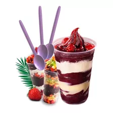 Kit 1000 Colherzinhas Roxas Açaí Sorvetes Doces Inquebráveis