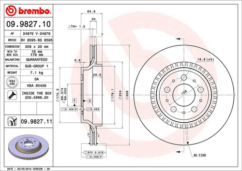 Disco De Freno / Volvo Xc90 2.5t 2004 A 2007 Trasero Vent Foto 2