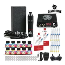 Kit Para Tatuar Dragon Hawk Maquina Profesinal Tipo Pen