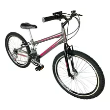 Bicicleta Axxis Aro 24 Com Marcha - 18 Velocidades Cor Cinza/pink Tamanho Do Quadro 24
