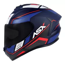 Capacete Asx Draken Wind Azul Vermelho Fosco 