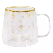 Taza Doble Vidrio Abejas 400 Ml