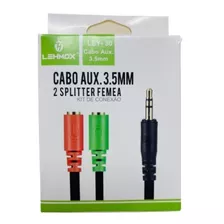 Cabo Adaptador 2 P2 Para 1 P3 Fone E Microfone Lehmox Ley-30