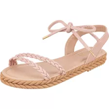 Sandalia Infantil Rasteira Feminina Flatform Tiras Amarrar