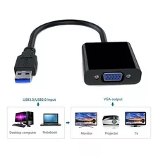 Cabo Adaptador Conversor Usb 3.0 2.0 Para Vga Até 1920x1080