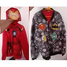 Chaquetas Héroes Manga Larga Marvel Y Dc Niño Talla 12