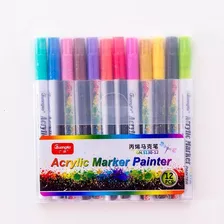 Marcador De Pintura Acrílica De 0,7 Mm, 12 Colores Por Juego