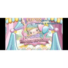 Convite Animado Personalizado Circo Rosa - Candy Color