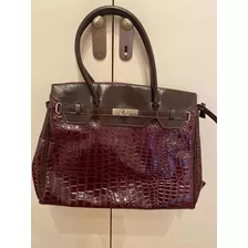 Cartera Tropea Se Usó Una Vez. Impecable Marrón C/ Tarje 