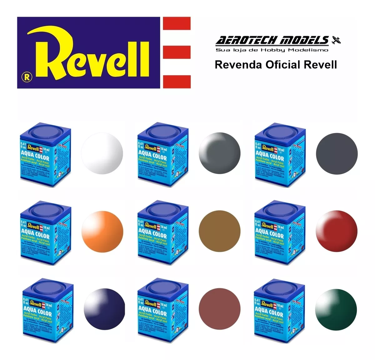Tinta Revell 18ml Aqua Color: Varias Cores Em Estoque