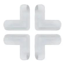 Kit 4 Protetores De Quina Silicone Mesa Para Bebês - Yazi Cor Transparente