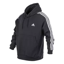 Buzo Hoodie adidas Essentials 3 Tiras Negro Solo Deportes