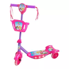Patinete Dm Toys Com Cesta Sonho De Princesa Rosa E Violeta Para Crianças