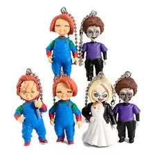 6 Llaveros Figuras De Chucky, Tiffanny Y Glen. 5 Cms. Terror