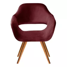 Poltrona Zara Cadeira Decorativa Pé Palito Fixo De Madeira