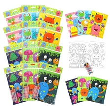 Tinymills Juego De Libros Para Colorear De Monstruos Con 12 