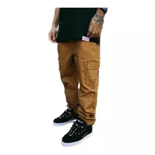 Calça Cargo Masculino Feminino Skate Larga Fechamento Cordão