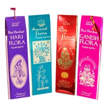 Inciensos Flora Surtido -sai, Ganesh, Hari, Anad 4 Pack 