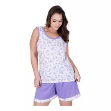 Kit 3 Baby Dool Até Plus Size Sem Manga Camiseta Pijama Curto