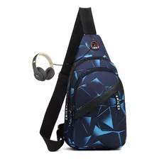 Mochila Hombre Dama Cruzada Mariconera Doble Capa Impermeable Multifunción Bandolera Morral Escolares Calidad Con Orificio Para Auriculares Casual