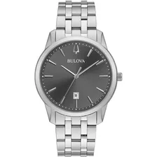 Relógio Bulova Masculino Classic 96b341 Cor Da Correia Prateado Cor Do Bisel Prateado Cor Do Fundo Cinza