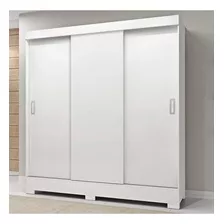 Guarda Roupa Casal 3 Portas 2 Gavetas Atenas Espresso Fb Cor Branco