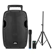 Kit Caixa Ativa Pro Bass Underground 15 800w Bt +tripé E Mic