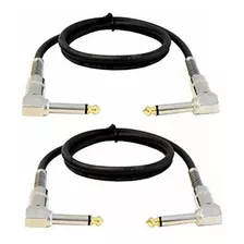 Audio2000's Adc202ax2 Pack De 2 Cables De Ángulo Recto Ts De