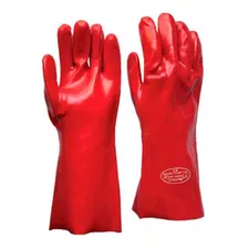 Guante Pvc Rojo 14 Para Químicos Blackbull