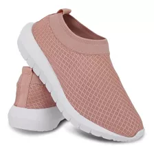 Tênis Meia Feminino Confortável Slip On Elástico Sem Cadarço