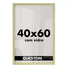 Kit 3 Moldura 40x60 Poster Parede Foto Quadro Vidro Diplomas Cor Carvalho Liso