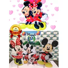 Kit Display Mickey E Minnie 8 Peças + Painel 2 X 1,50 Totens