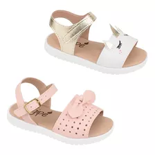 Combo 2 Pares Rasteirinha Infantil Menina Delicada