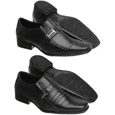 2 Pares De Sapato Social Masculino Couro 750/500