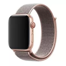 Pulseira Nylon Loop Compatível Com Apple Watch 41mm 45mm Cor Rosa-areia Largura 41 Mm