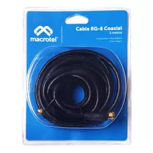 Cable Coaxial Con Terminal F . 5 Metros Negro.