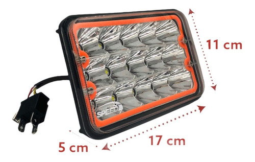 Par Faros Unidad 4x6 15 Led Cob, Arillo Alta Y Baja H4 Foto 7